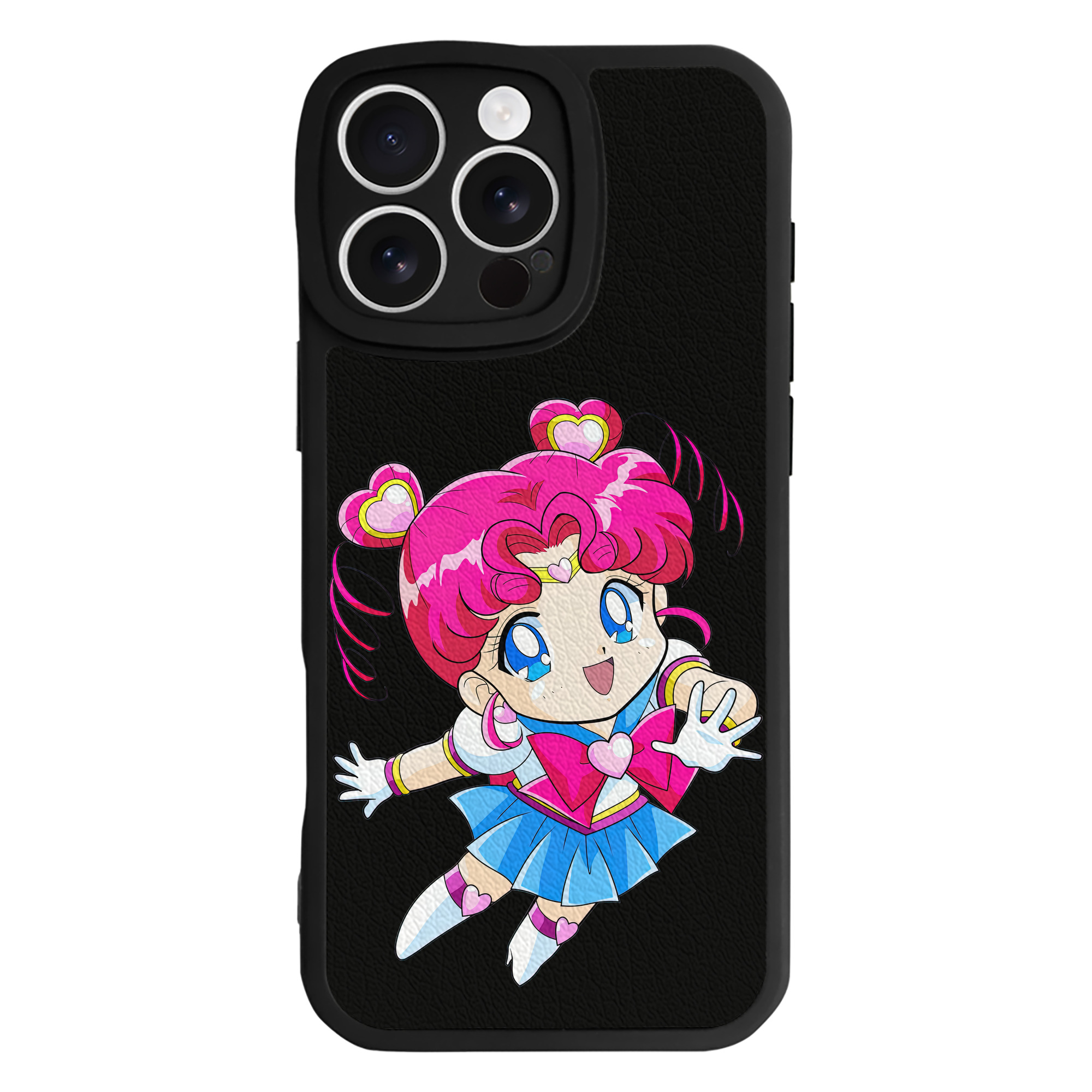 （画像用） 美少女戦士セーラームーン ちびうさ Sailor Moon Chibiusa Tsukino Usagi Small Lady Serenity 【iPhone 16シリーズ対応】シリコンスマホケース（レザー調） 材質：シリコン